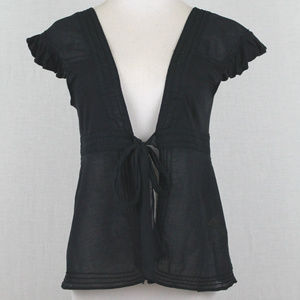 Maxstudio Cotton Babydoll Tie Front Top or Wrap